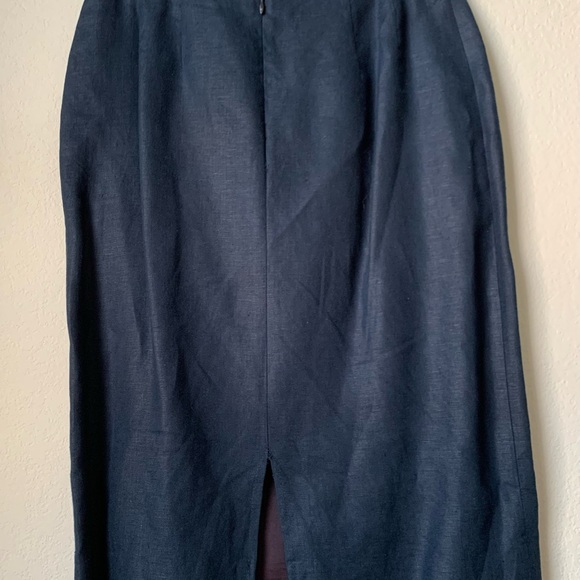 Gently Used Two Piece Career Shirt Suit-Lime/ Navy Blue Jacket Navy Blue Shirt - Picture 9 of 16